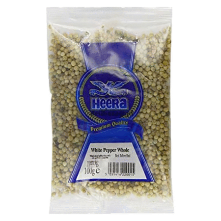 HEERA WHITE PEPPER WHOLE 100G